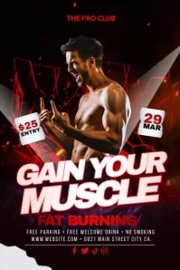 Black Maximalist Gain Muscle Video Poster template
