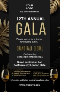 Black Maximalist Gala Night Invitation Template Tabloid