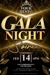 Black Maximalist Gala Night Poster Cartaz template