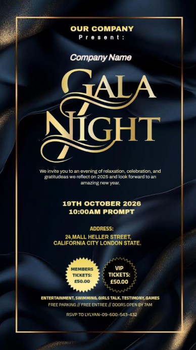 Black Maximalist Gala Night Template Design Instagram Story | PosterMyWall