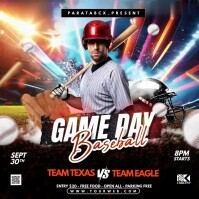Black Maximalist Game Day Baseball Square (1: Cuadrado (1:1) template
