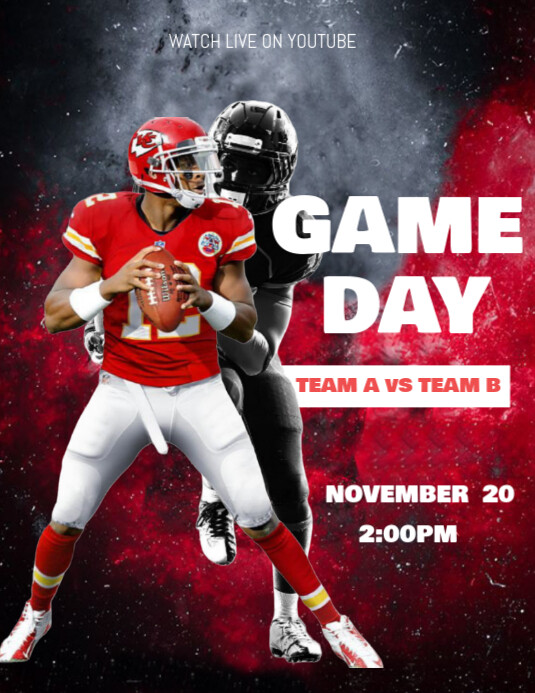 Black Maximalist Game Day Flyer (us Letter) Template | PosterMyWall