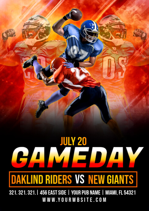 Plantilla de Black Maximalist Game Day Flyer A4 | PosterMyWall