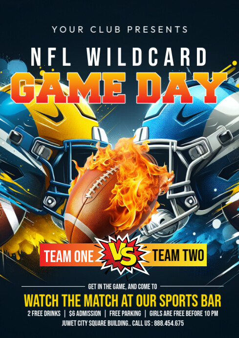 Black Maximalist Game Day Graphic Flyer A4 Template | PosterMyWall