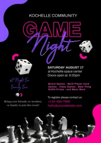 Black Maximalist Game Night  A4 template