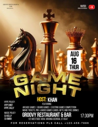 Black Maximalist Game Night Flyer (us Letter) template