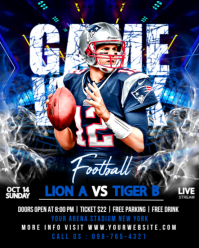 Black Football Game Event Instagram Portrait Template