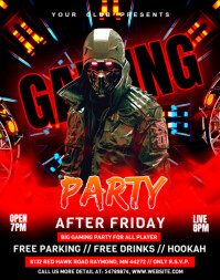 Black Maximalist Gaming Party Flyer  Poster/wallboard template
