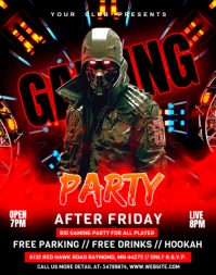 Black Maximalist Gaming Party Flyer  Poster/wallboard template