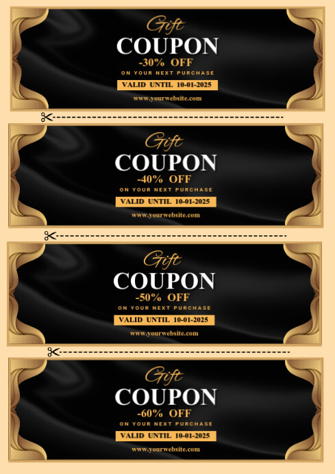 Black Maximalist Gift Coupon  A4 template