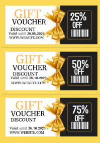 Black Maximalist Gift Voucher Discount  A4 template