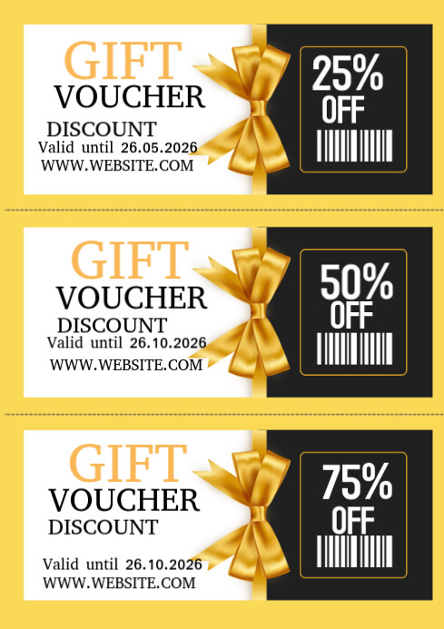 Black Maximalist Gift Voucher Discount  A4 template