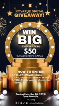 Black Maximalist Giveaway Instagram Story template