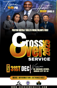 Black Church Service Event Half Page Wide Template