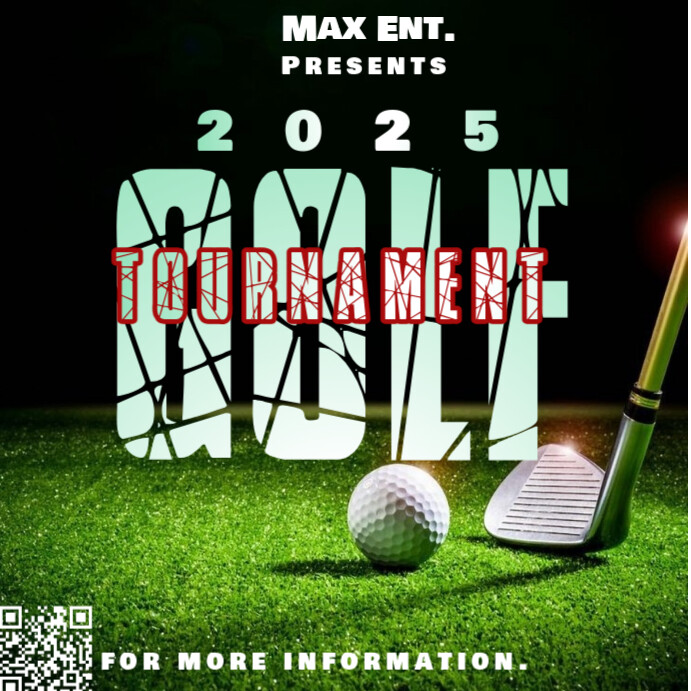 Black Maximalist Golf Tournament Flyer  Instagram Post template