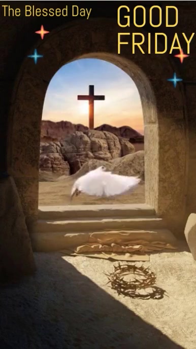 Black Maximalist Good Friday Animation  Digital Display (9:16) template