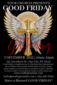 Black Maximalist Good Friday Church Pinterest Graphic template