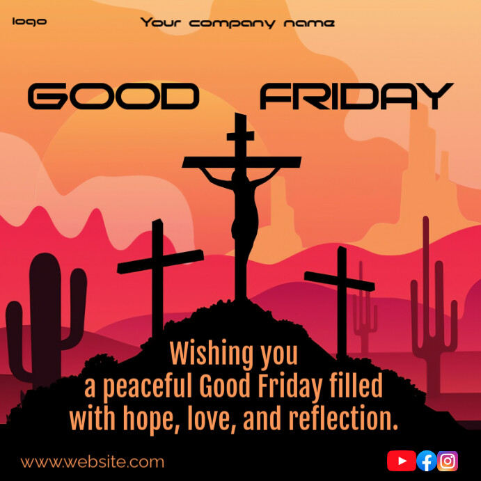 Black Maximalist Good Friday Instagram Post template