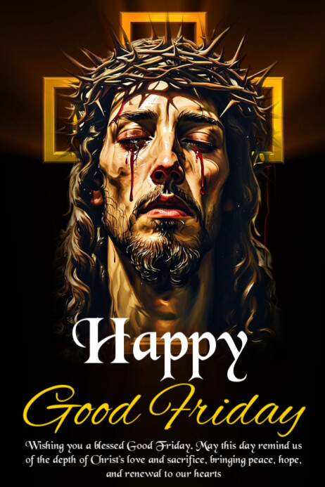 Black Maximalist Good Friday Poster Template | PosterMyWall