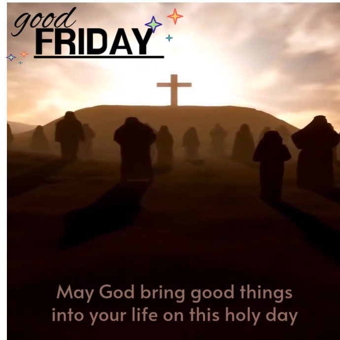 Black Maximalist Good Friday Video Message  Square (1:1) template