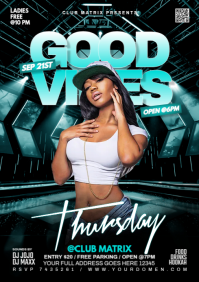 Black Maximalist Good Vibes Thursday  A4 template