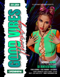 Black Maximalist Good Vibes Thursday  Poster/wallboard template