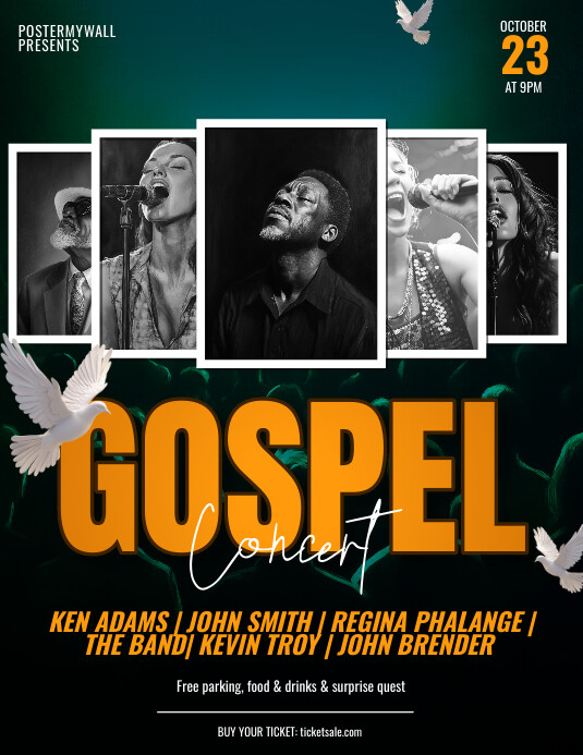 Black Maximalist Gospel Flyer (us Letter) template