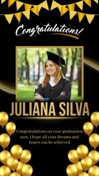 Black Maximalist Graduation,certificate Of Achievement Instagram Story template