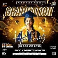 Black Maximalist Graduation After Party Invitation Square (1:1) template