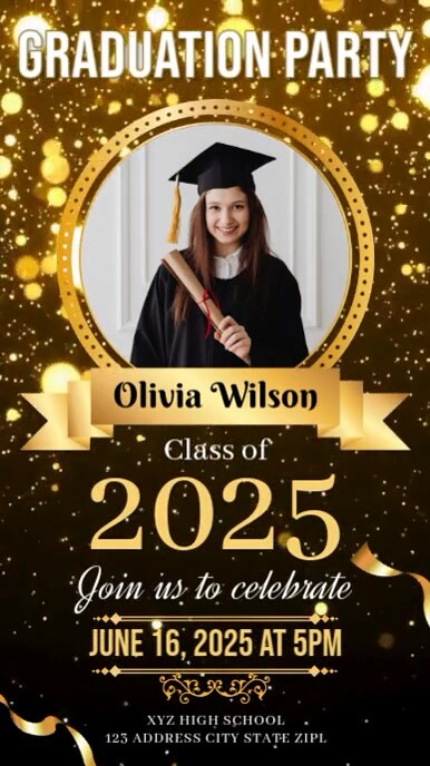 Black Maximalist Graduation Announcement Invitation Instagram Story ...