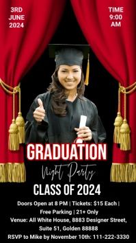 Black Maximalist Graduation Flyers Graduation Instagram Story template