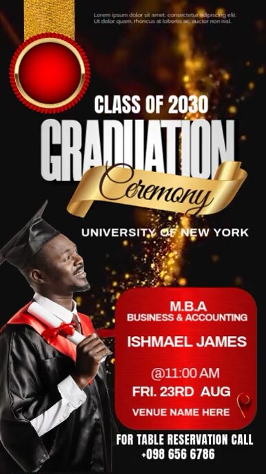 Black Maximalist Graduation Instagram Reel Template | PosterMyWall