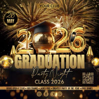 Black Maximalist Graduation Party Instagram Post Video template