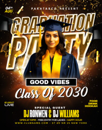 Black Maximalist Graduation Party Invitation Poster/wallboard 海报/墙板 template