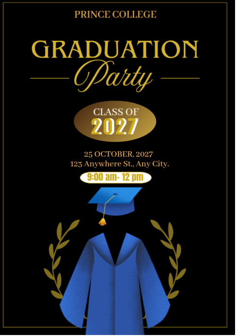 Copia de Black Maximalist Graduation Party Invitations Design Flyer ...