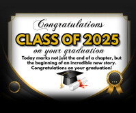 Black Maximalist Graduation Wishes Flyer  Medium Rectangle Mellemstort rektangel template