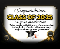 Black Maximalist Graduation Wishes Flyer  Medium Rectangle template