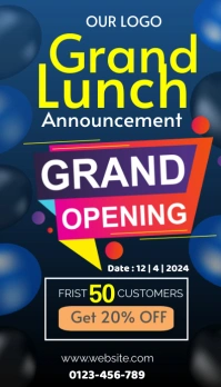 Black Maximalist Grand Lunch Announcement Bus Business Card template