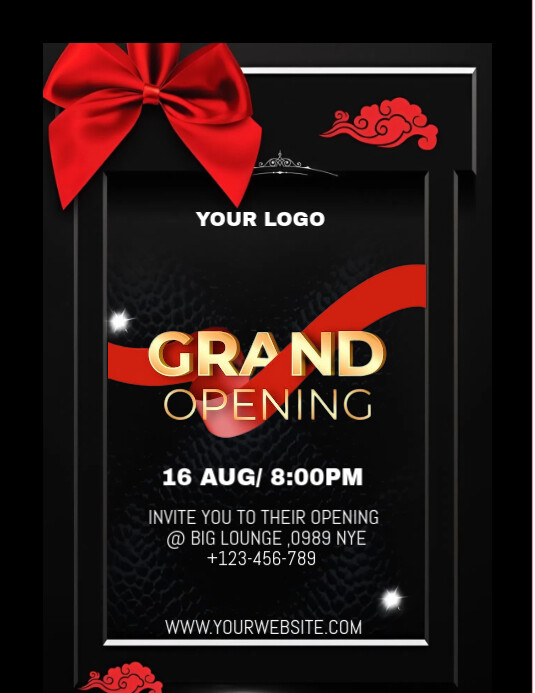 Black Maximalist Grand Opening  Flyer (us Letter) template