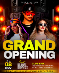 Black Maximalist Grand Opening Night Club Bar Launch Party Music Dj Event Invitation Flyer Template Instagram Portrait