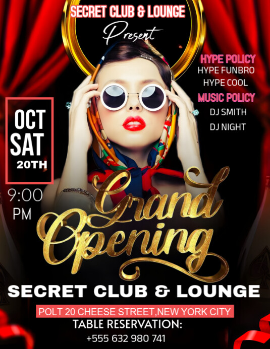 Black Maximalist Grand Opening Party Design Flyer  Flyer (us Letter) Pamflet (Letter AS) template