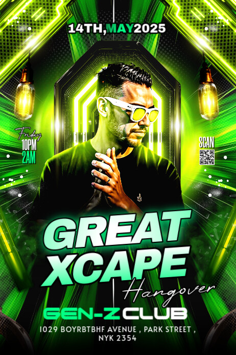 Black Maximalist Great Xcape Poster Plakkaat template