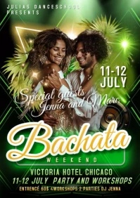 Black Maximalist Green Photo Bachata Inventat A4 template