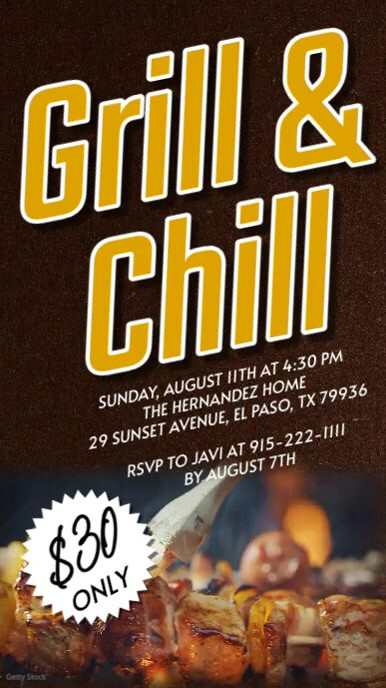 Black Maximalist Grill & Chill Flyer Instagram Story template