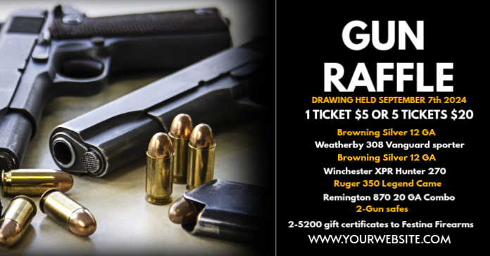 Orange Gun Raffle Event Flyers Template | PosterMyWall