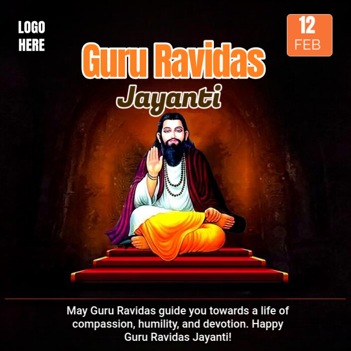 Black Maximalist Guru Ravidas Jayanti Instagram Post Template ...