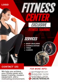 Black Maximalist Gym Membership Promo Flyer  A5 template