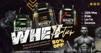 Black Maximalist Gym Nutrition Facebook Shared Image template