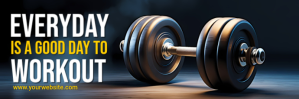 Black Maximalist Gym Twitter Banner Nagłówek na Twittera template