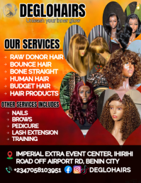 Black Maximalist Hair Business Flyer  Flyer (us Letter) template